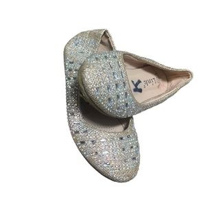 Little girls glitter and stones dress shoe